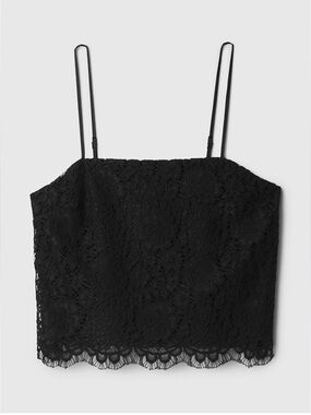 GAP NWOT Black Lace Satin Shell Cami Size L
